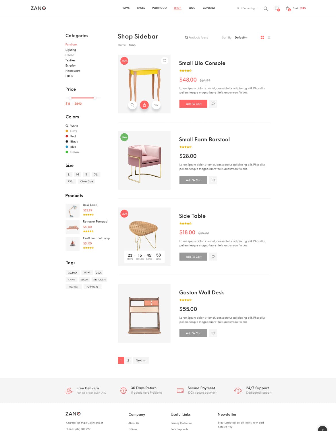家具电子商务网上商城设计PSD模板 Zano | Furniture eCommerce PSD Template插图(12)