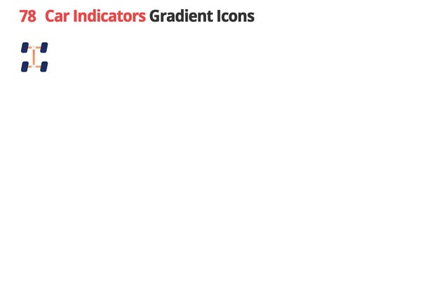 78枚汽车指示灯人机交互系统矢量渐变图标 Car Indicators Vector Gradient Icons插图(3)