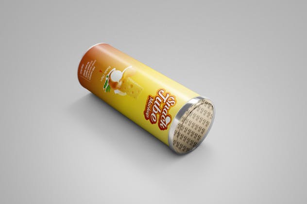 薯片圆筒食品包装样机模板 Snack Tube Mockup插图(5)
