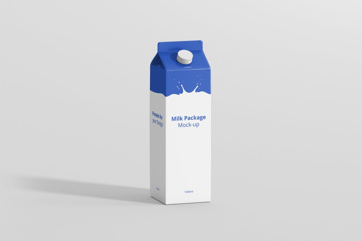 果汁/牛奶纸盒包装盒样机 Juice / Milk Mockup - 1L Carton Box - 第一素材网