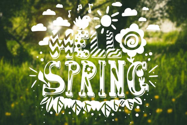 “春天来了”英文引语叠层模板 Hello Spring Overlay插图1