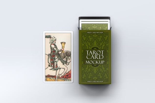塔罗牌图案＆包装盒设计样机模板 Tarot Card Mock-Up插图7
