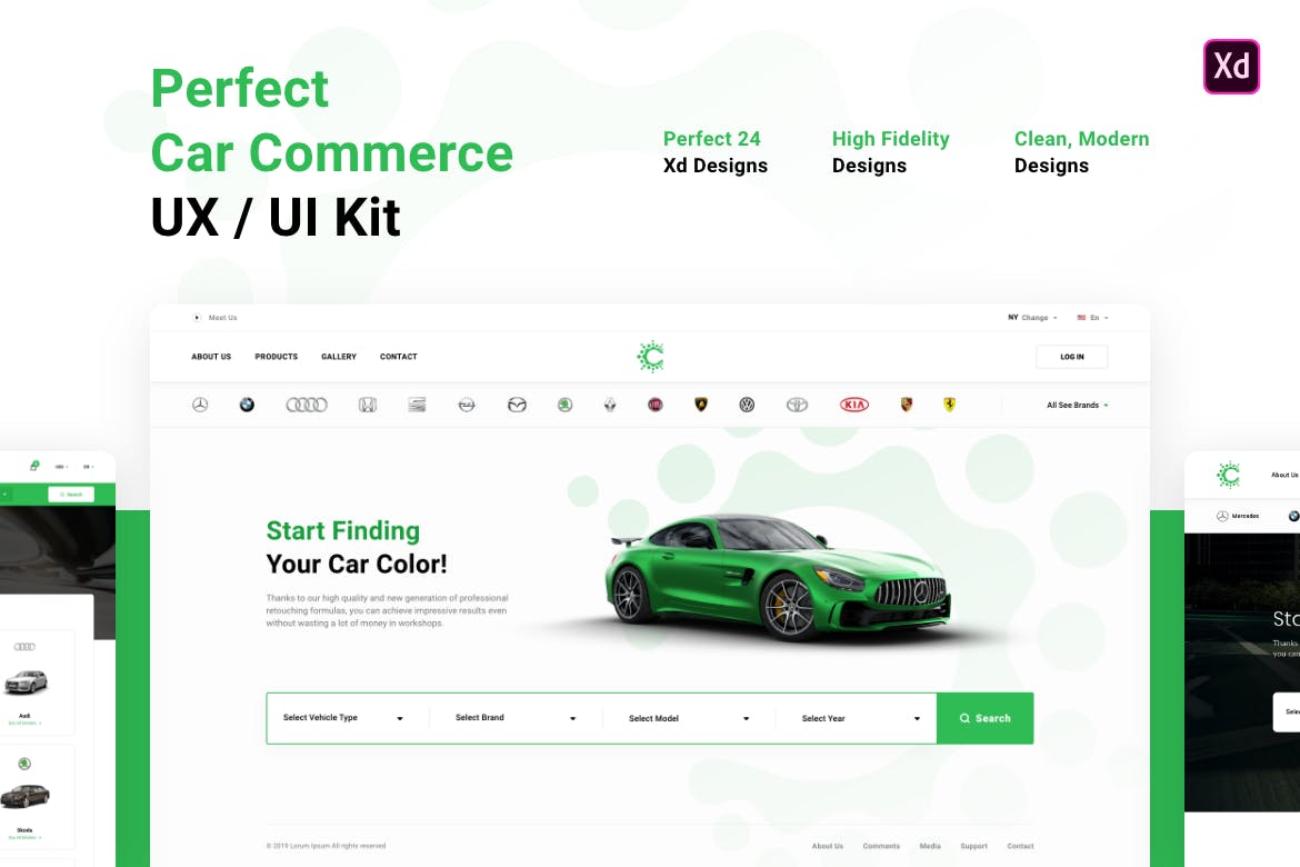 汽车媒体网站&汽车社区网站设计UX/UI设计套件 Perfect Car Commerce UX / UI Kit插图(1)