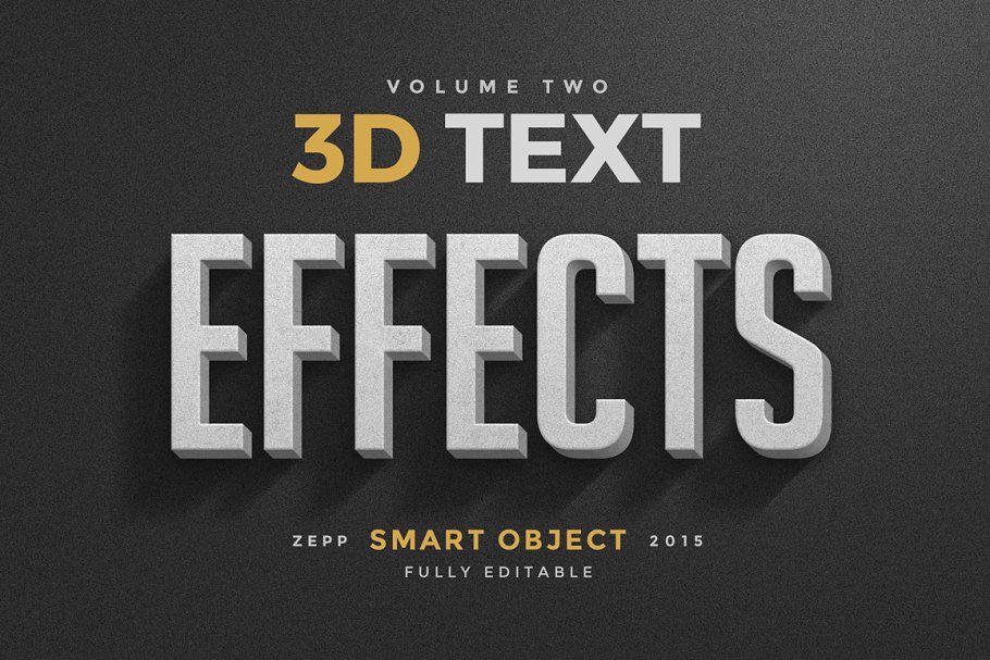 3D 文本图层样式合集 3D Text Effects Vol.2插图