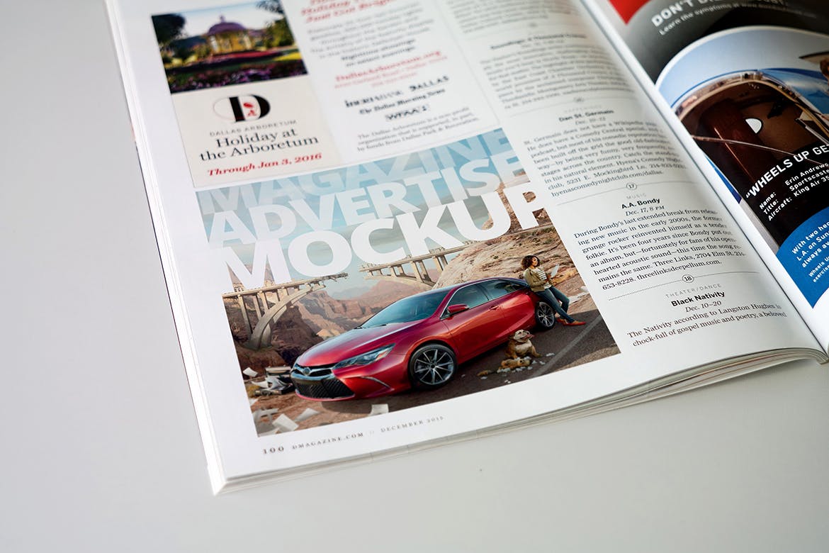 杂志广告设计印刷效果图样机模板v2 Magazine Advert Mockups v2插图
