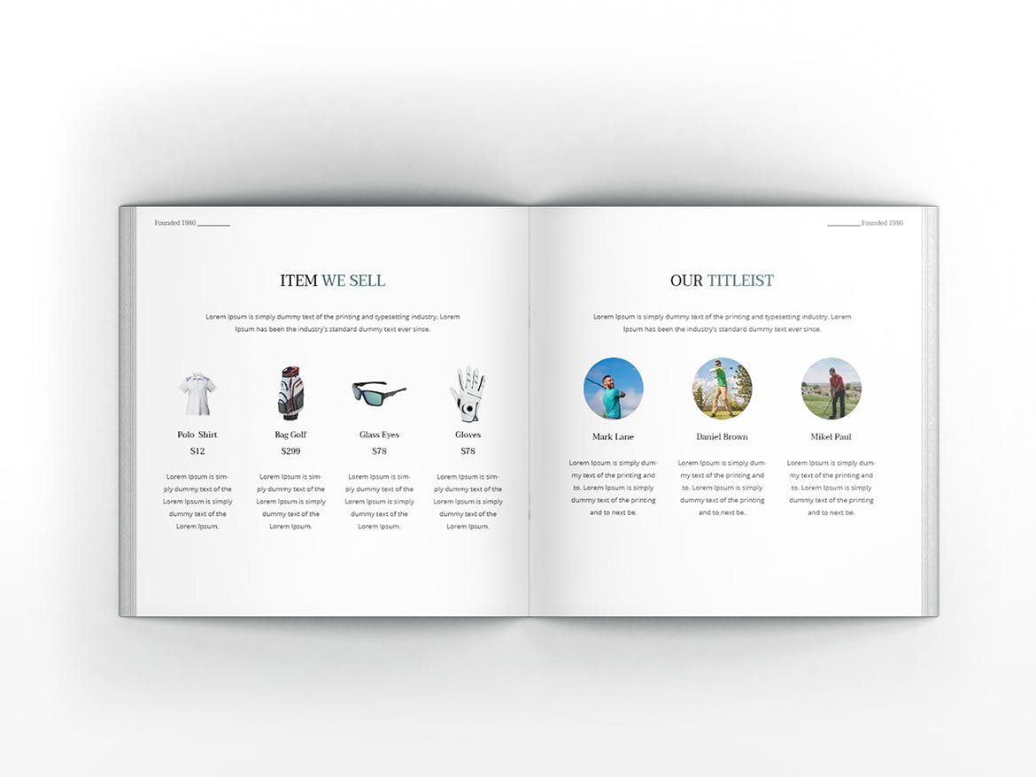 高尔夫俱乐部/体育运动场馆介绍画册设计模板 Golf Square Brochure Template插图6