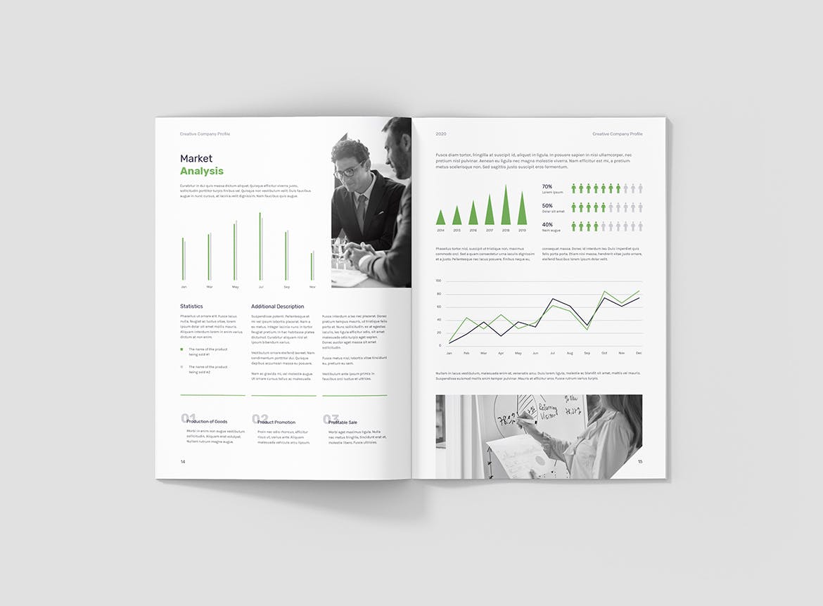 创意多用途竖版设计风格企业公司画册排版设计模板 Creative Multipurpose Company Profile插图8