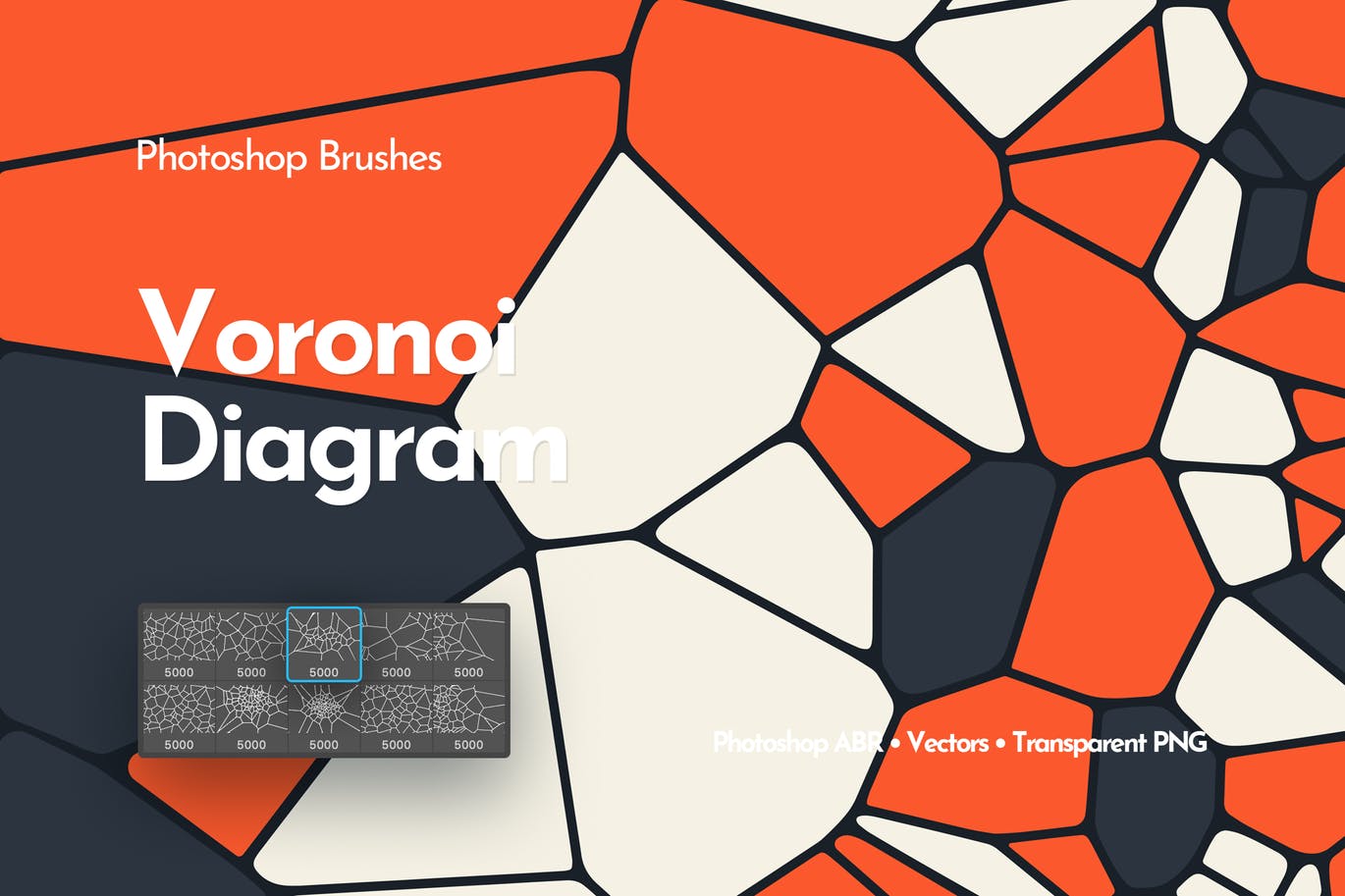 Voronoi不规则多边形几何图案ps笔刷工具素材voronoi Diagram Photoshop Brushes 第一素材网