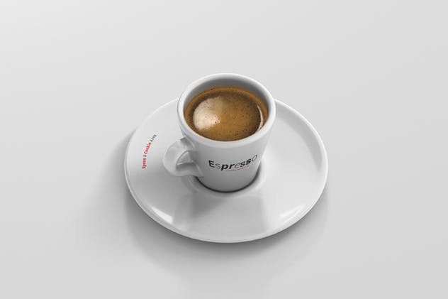 逼真咖啡杯马克杯样机模板 Espresso Cup Mockup – Cone Shape插图(3)