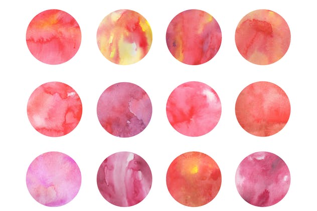红色&粉红色水彩肌理纹理素材Vol.4 Red & Pink Watercolors – Volume 4插图1