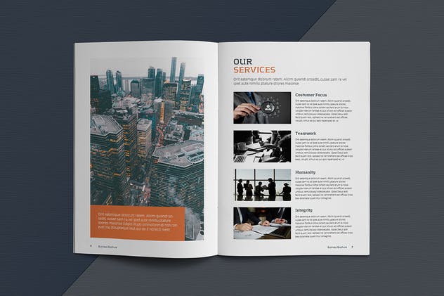 12页简单易用企业画册设计INDD设计模板 Business Brochure Template插图(4)
