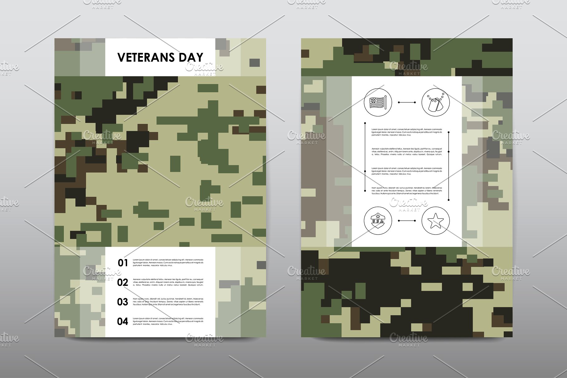 40+老兵节军人宣传小册模板 Veteran’s Day Brochures Bundle插图19