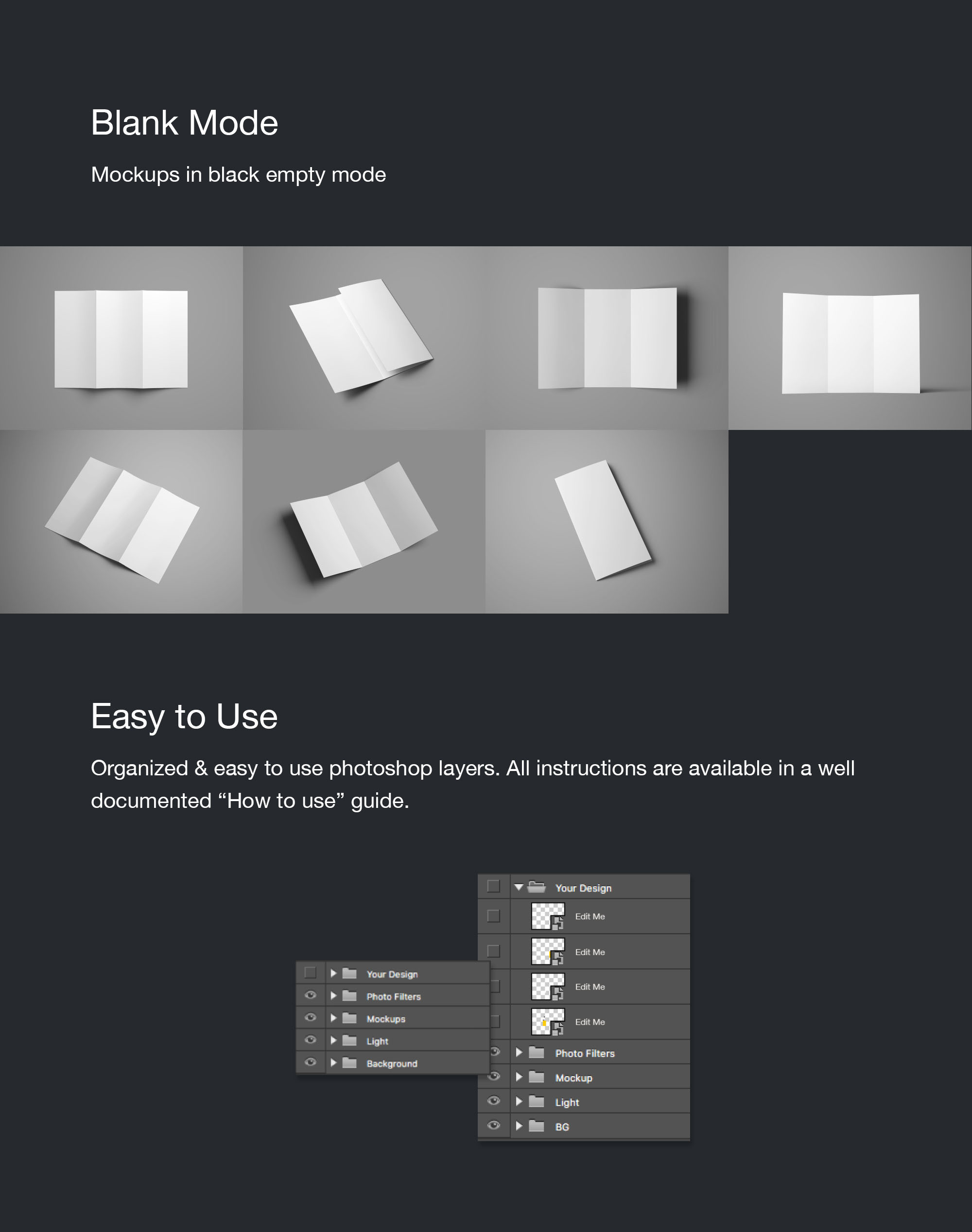 多角度三折页宣传单设计效果图样机 Free Advanced Trifold Brochure Mockup – 7 Angles插图(11)