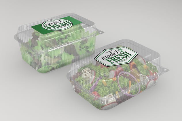 一次性食品塑料包装盒样机Vol.6 Fast Food Boxes Vol.6: Take Out Packaging Mockups插图(11)