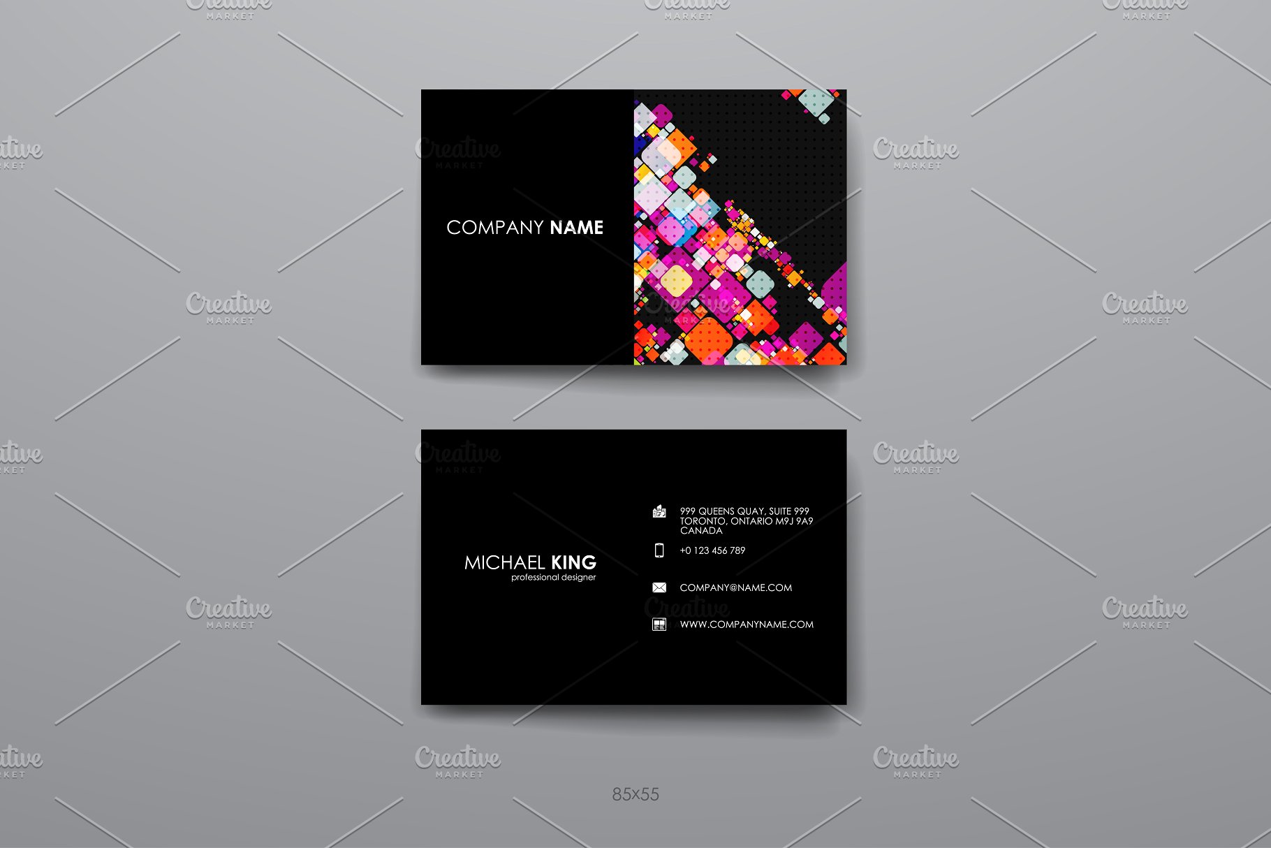 8款企业个人名片抽象设计模板 8 Business Cards插图1
