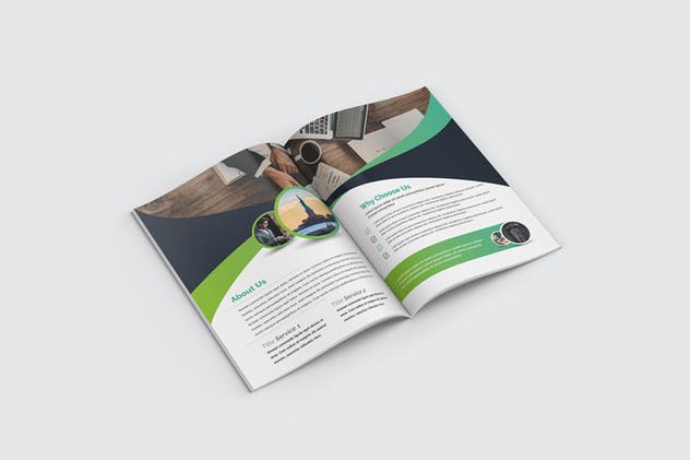 双折页企业介绍/年度报告设计模板 Bifold Brochure插图(6)