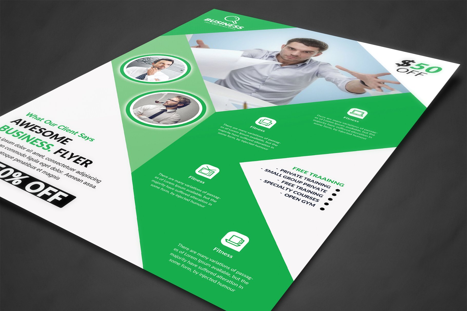 培训机构商务合作宣传传单设计模板 Corporate Flyer Print Templates插图(1)