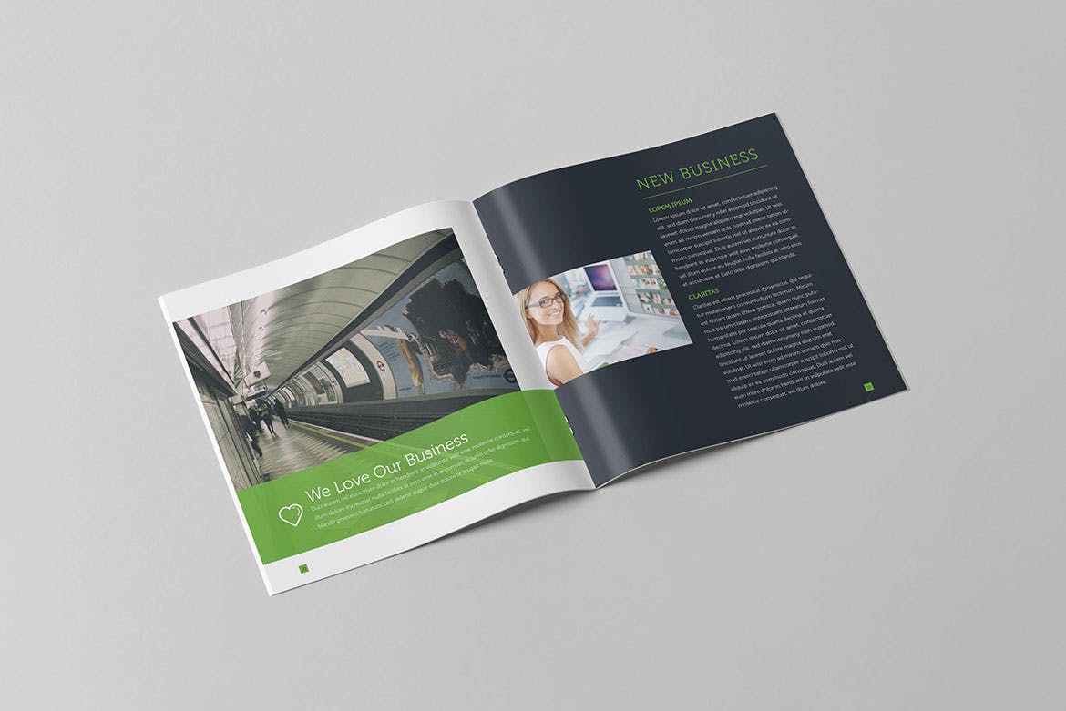 方形公司简介/业务介绍画册排版设计模板 Corporate Business Square Brochure插图6