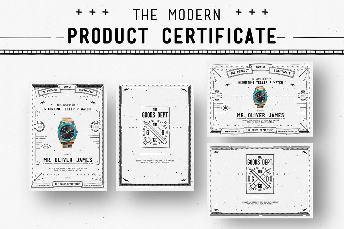 实用易用产品证书设计模板 Modern Product Certificate插图