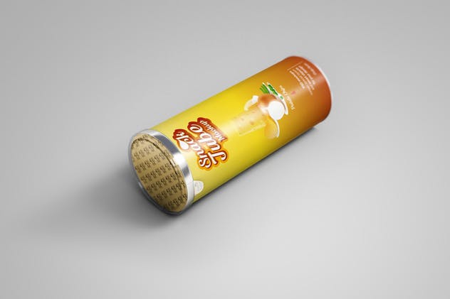 薯片圆筒食品包装样机模板 Snack Tube Mockup插图(4)