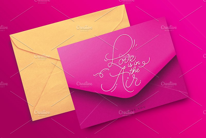 情人节信封模板 Greeting Valentines Envelopes插图(1)