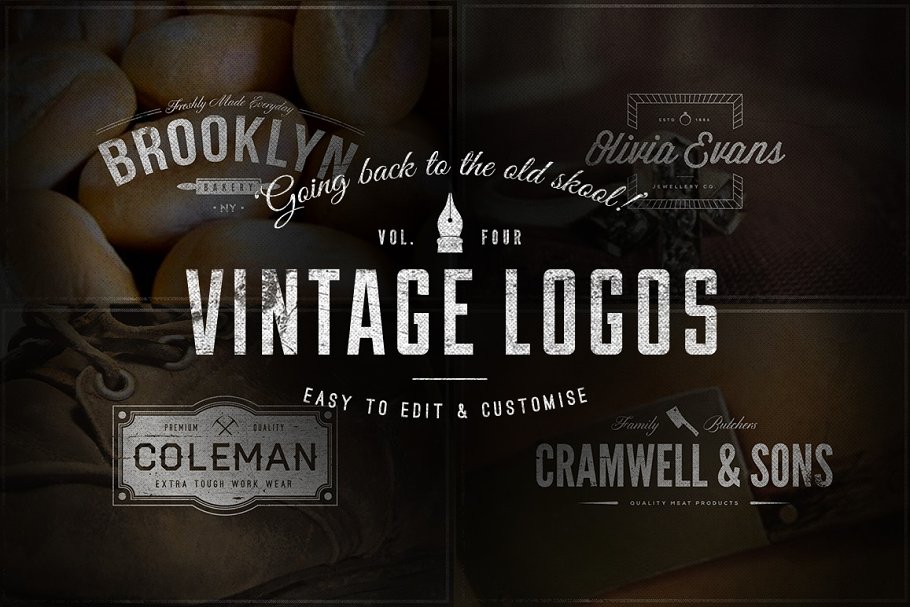 复古英文Logo模板-Vol.4  Vintage Logos – Volume 4插图1