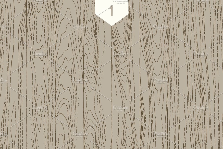 3款老式风格的全页面木纹纹理 3 Wood Line Patterns – By hand插图1
