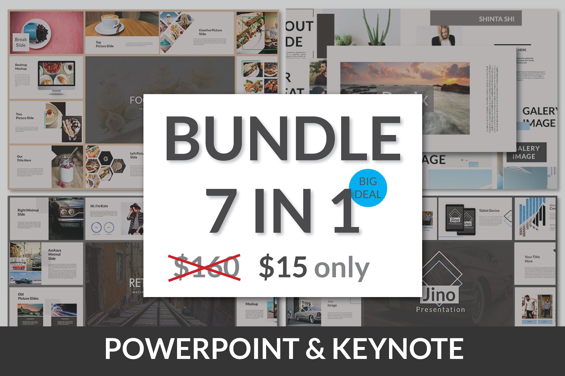 极简主义7合1Powerpoint和keynote模板合辑下载 Bundle 7 in 1 Powerpoint & Keynote [pptx,key]插图