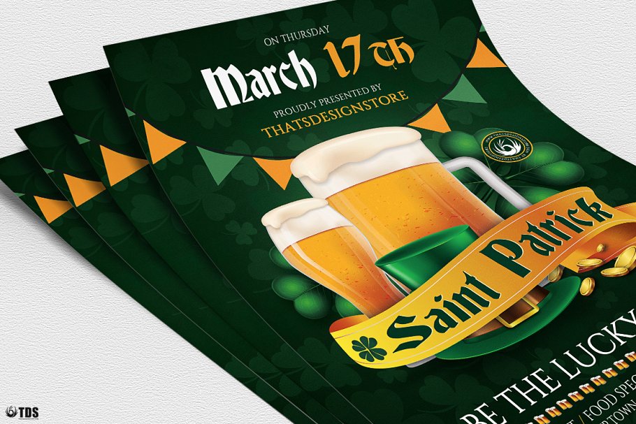 圣帕特里克啤酒节传单PSD模板V.5 Saint Patricks Day Flyer PSD V5插图(4)