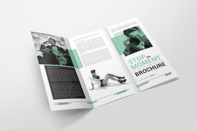 DL双折页传单宣传册样机模板V2 DL Bifold Brochure Mockups 02插图1