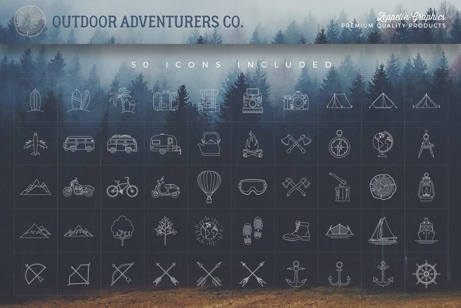 150个户外旅游探险主题Logo模板 150 Outdoor Adventurers Logos插图(1)