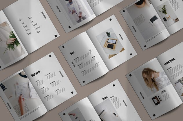 16页企业合作案例/产品目录画册设计模板 Millenial – Brochure Template插图(1)