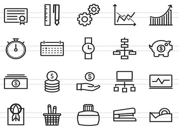 146枚特色极简主义商业及金融线图标套装插图(2)