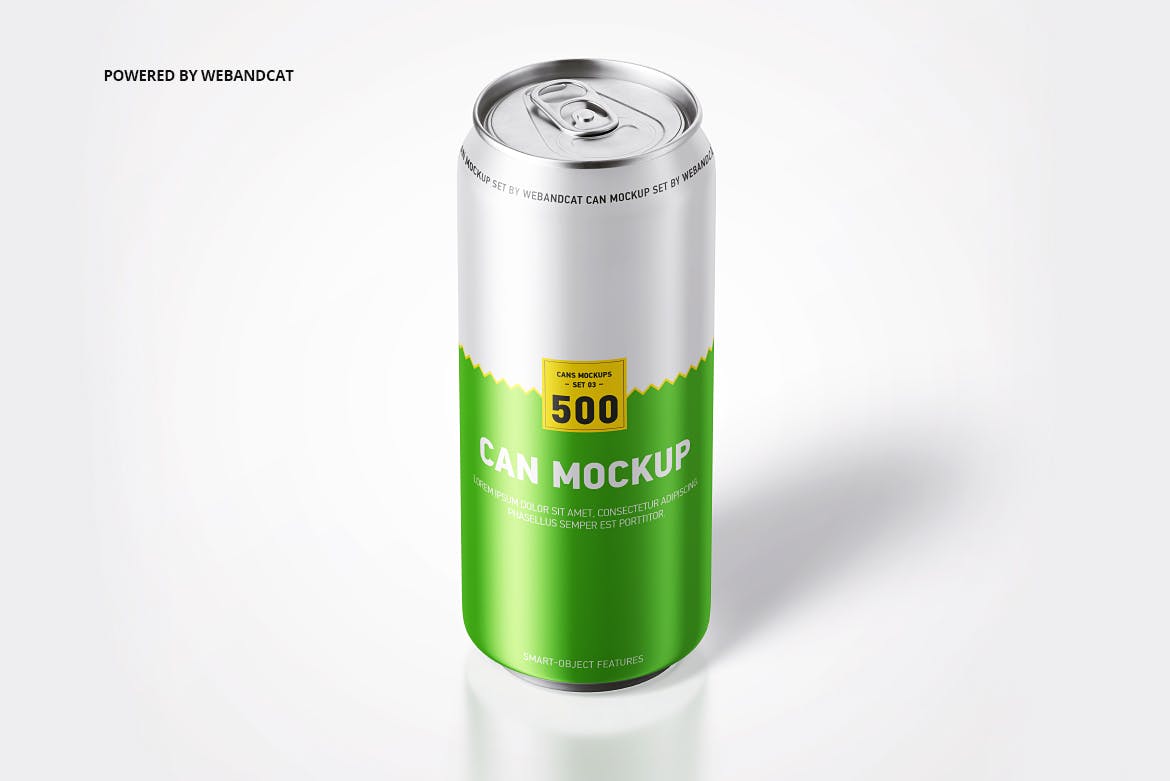 500ml容量饮料易拉罐外观设计效果图样机 500ml Can Mock-up插图(3)