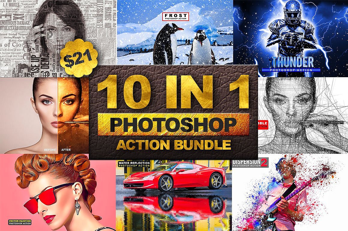 炫酷震撼漂亮PS动作大合集 Mega Bundle Photoshop Action插图(22)