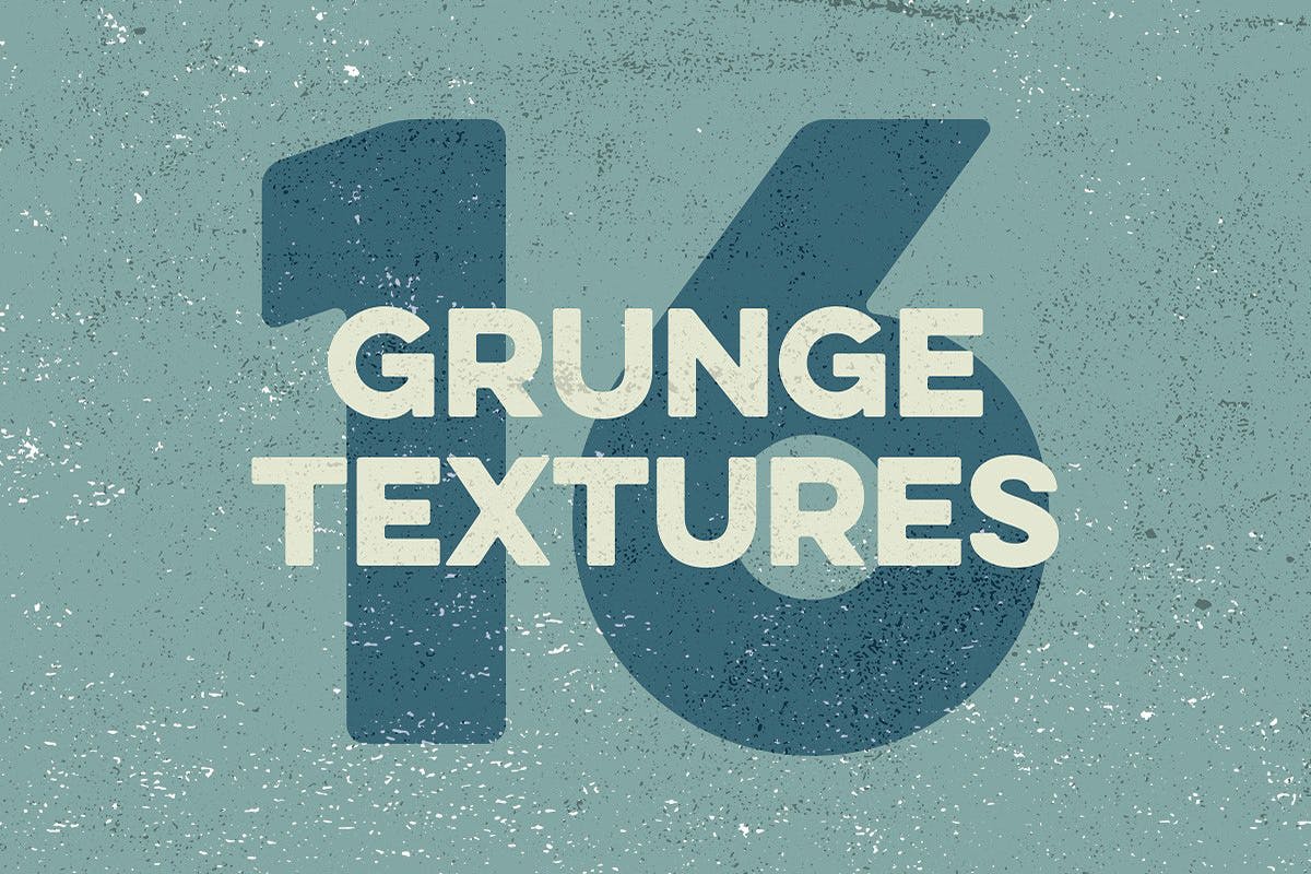 16个粗糙噪点复古做旧矢量纹理素材 16 Grunge Textures插图