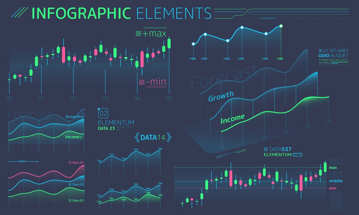 扁平化设计风格信息图表数据演示设计素材 Flat Infographic Elements插图10