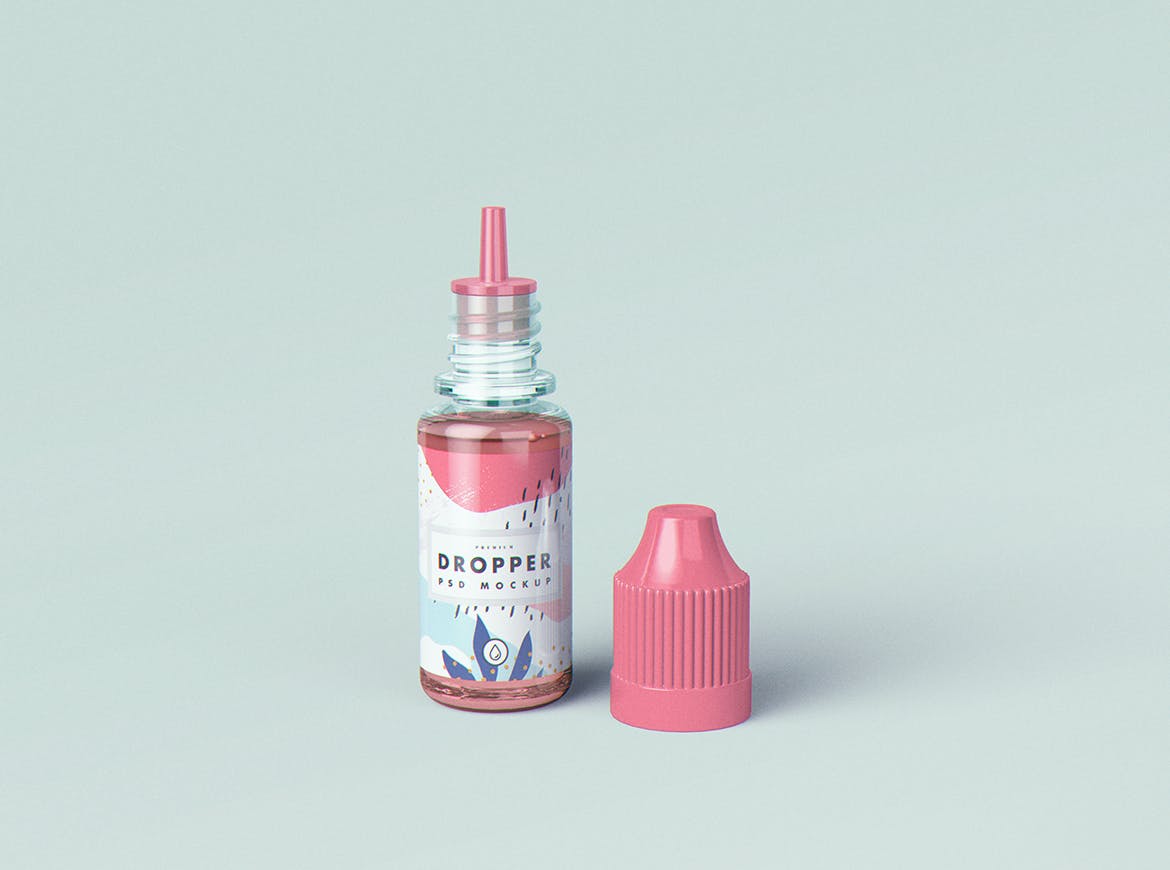 电子烟烟油滴管瓶外观设计样机模板 Vape Dropper Bottle MockUp插图(6)