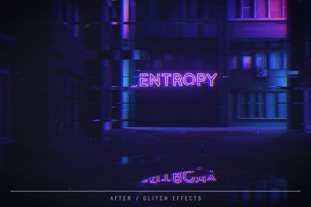 荧光灯管信号故障效果PS动作 Entropy Volume II Photoshop Glitch Effects插图(4)