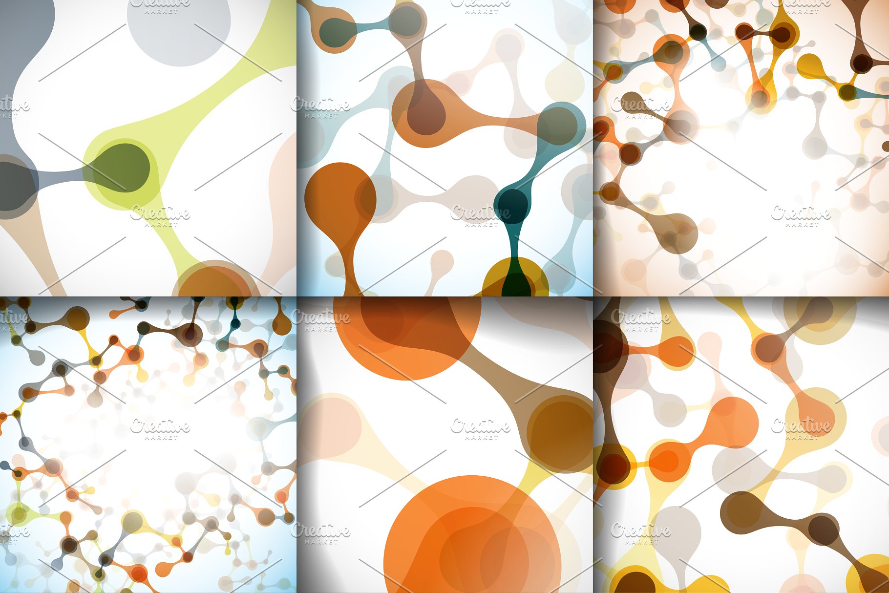 分子结构抽象图形背景纹理 Big set with molecular backgrounds.插图2