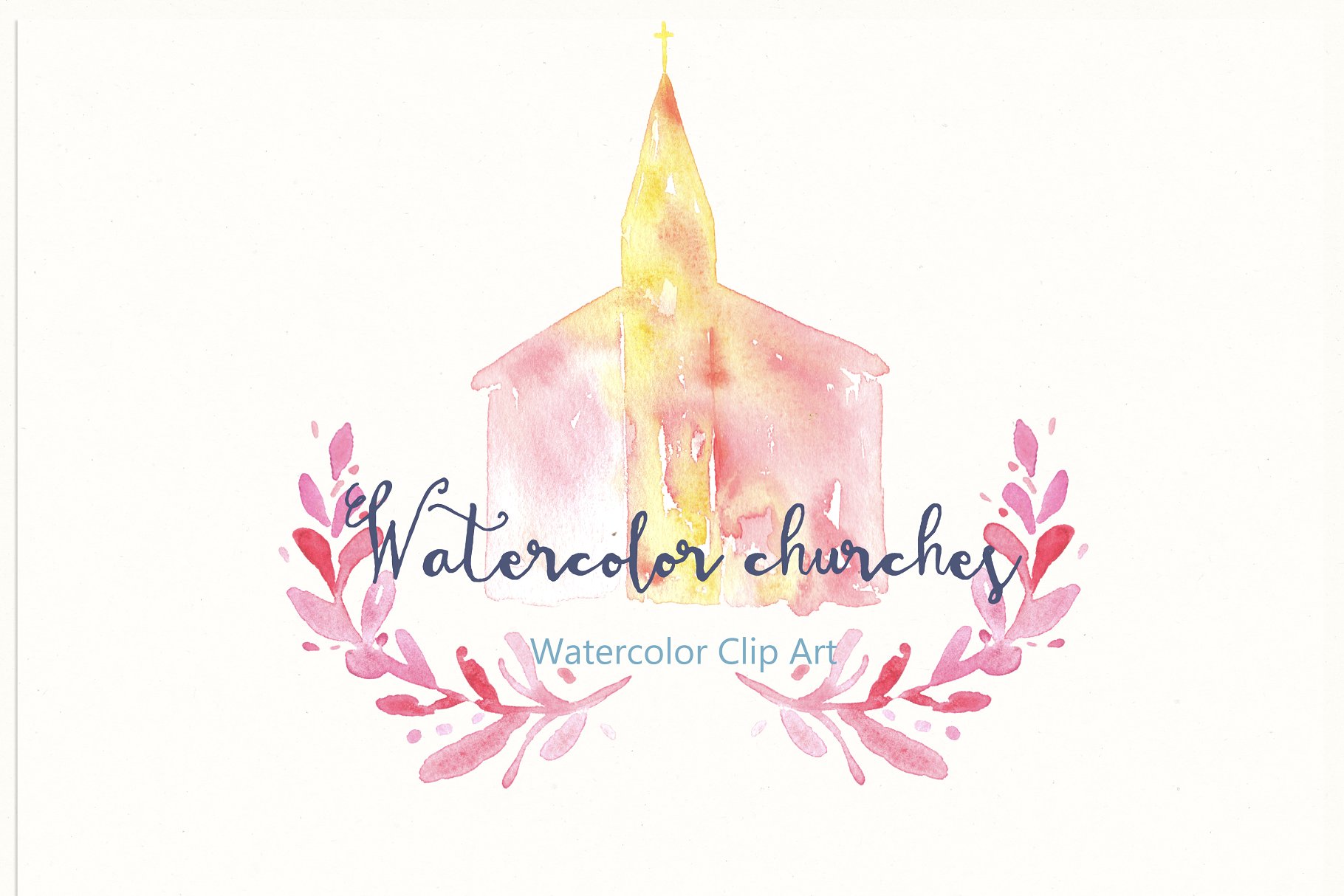 教堂和寺庙水彩画艺术剪切画 Churches Original watercolor Clipart插图(2)