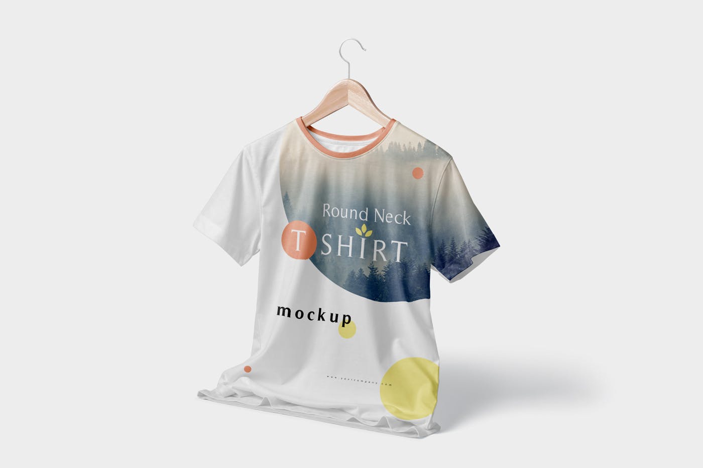 时尚圆领T恤印花设计效果图样机模板 Modish Round Neck T-Shirts Mockups插图(2)