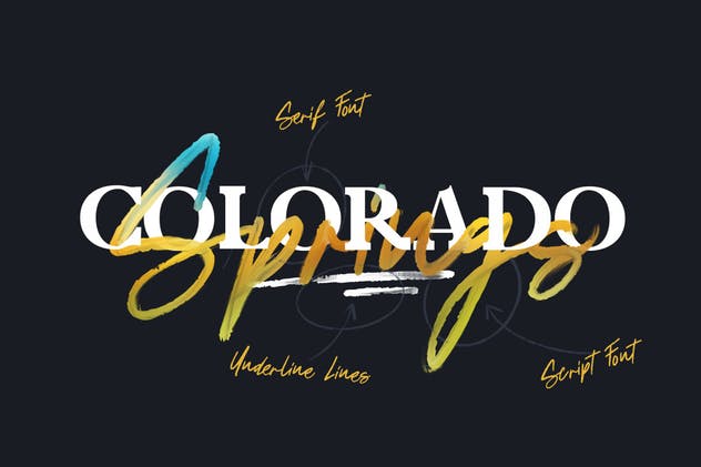 复古时尚衬线＆手写英文字体二重奏 Colorado Springs Font插图9