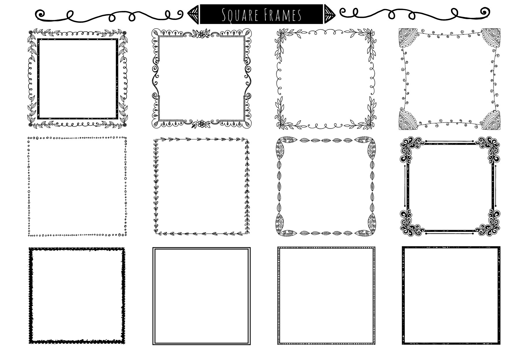 涂鸦手绘边框和框架 Hand-Drawn Borders & Frame Doodles插图(8)