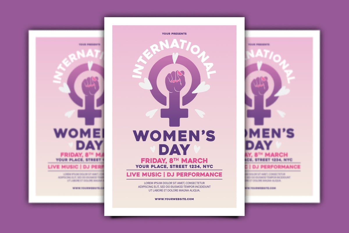 国际妇女节日庆典传单设计 International Women’s Day Flyer插图