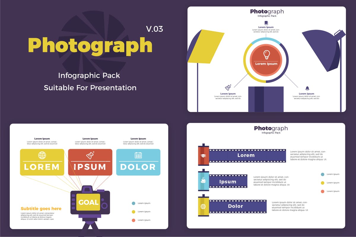 摄影主题信息图表矢量设计模板v3 Photography v3 – Infographic插图