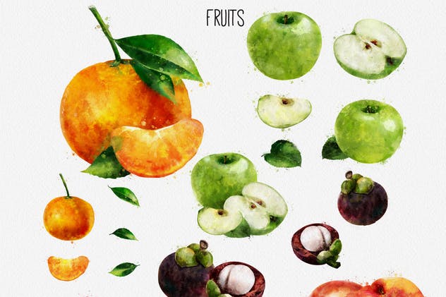 水彩水果&蔬菜插画合集 Watercolor Fruits And Vegetables插图3