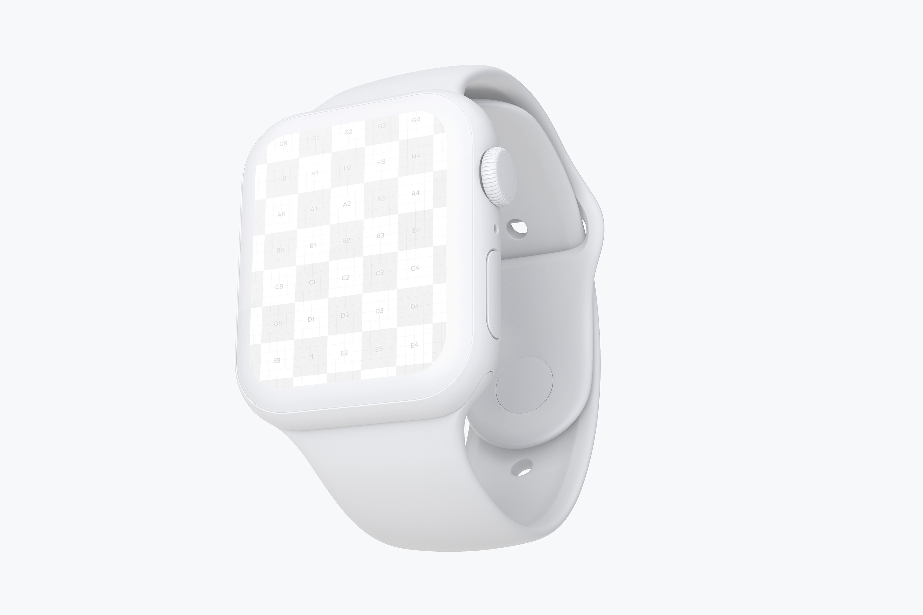 Apple Watch 4智能手表陶瓷材质样机模板 Clay Apple Watch Series 4 (44mm) Mockup插图