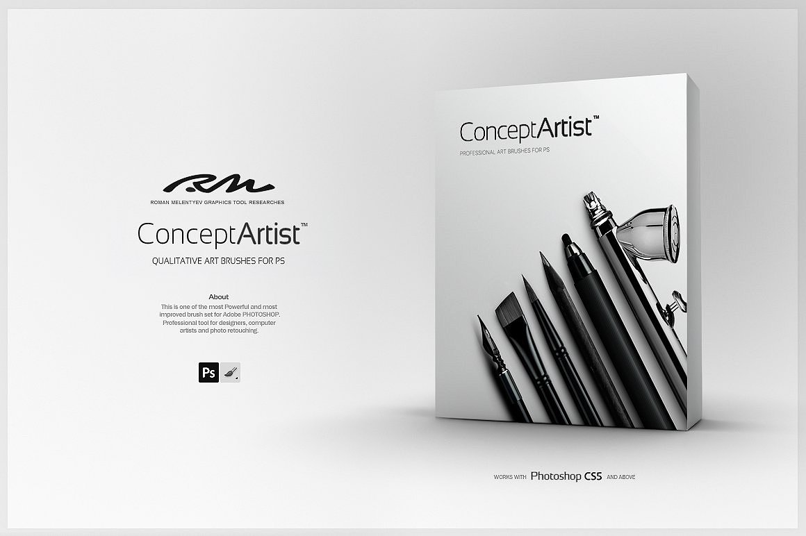 RM艺术家电子绘画画笔PS笔刷套装 RM Concept Artist (bundle)插图