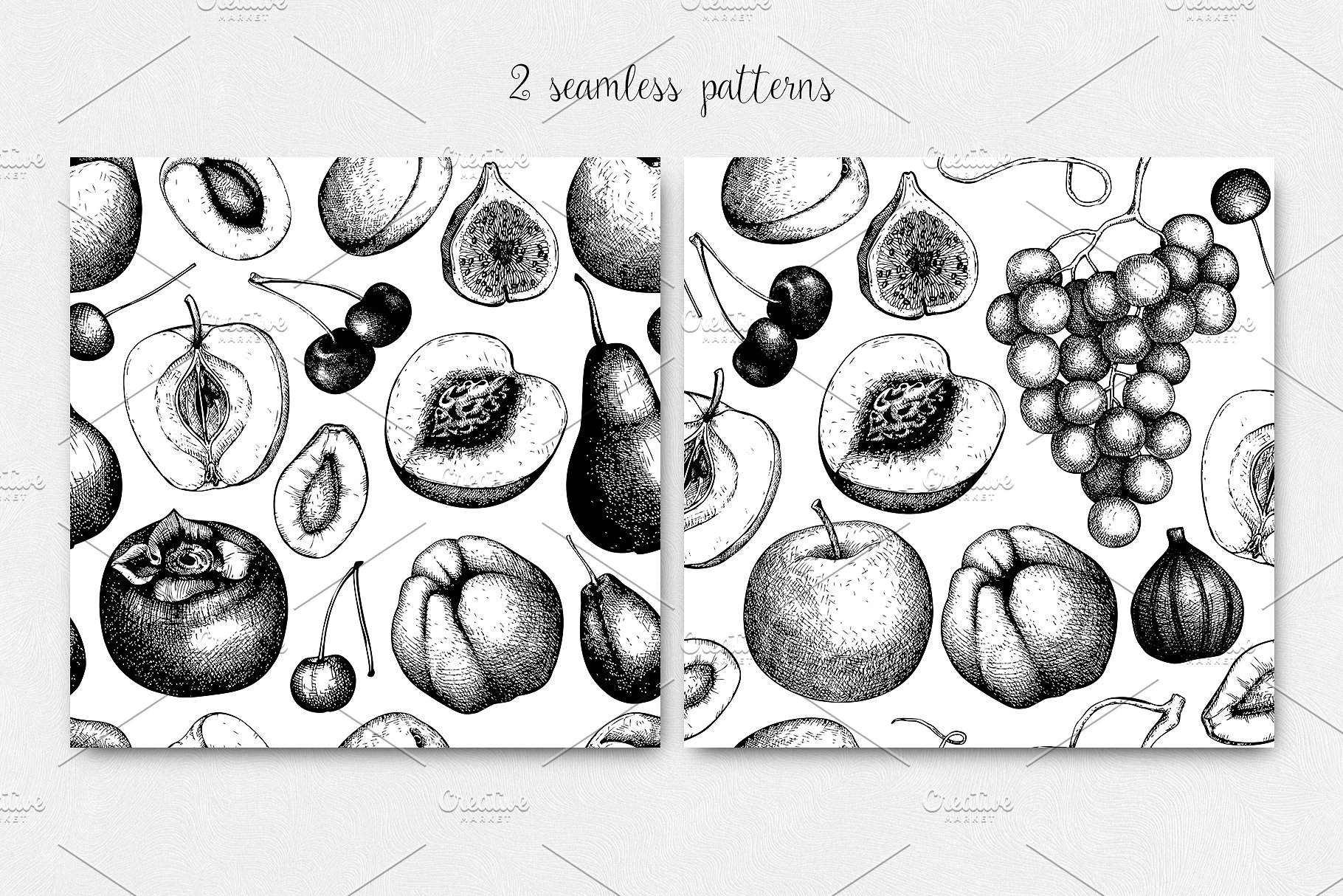 墨水手绘水果素材合集 Ink hand drawn fruit collection插图(4)